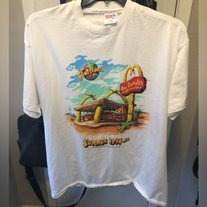 Vintage 1994 McDonald's Flintstones white T-shirt XL Movie Promo RocDonalds 90s